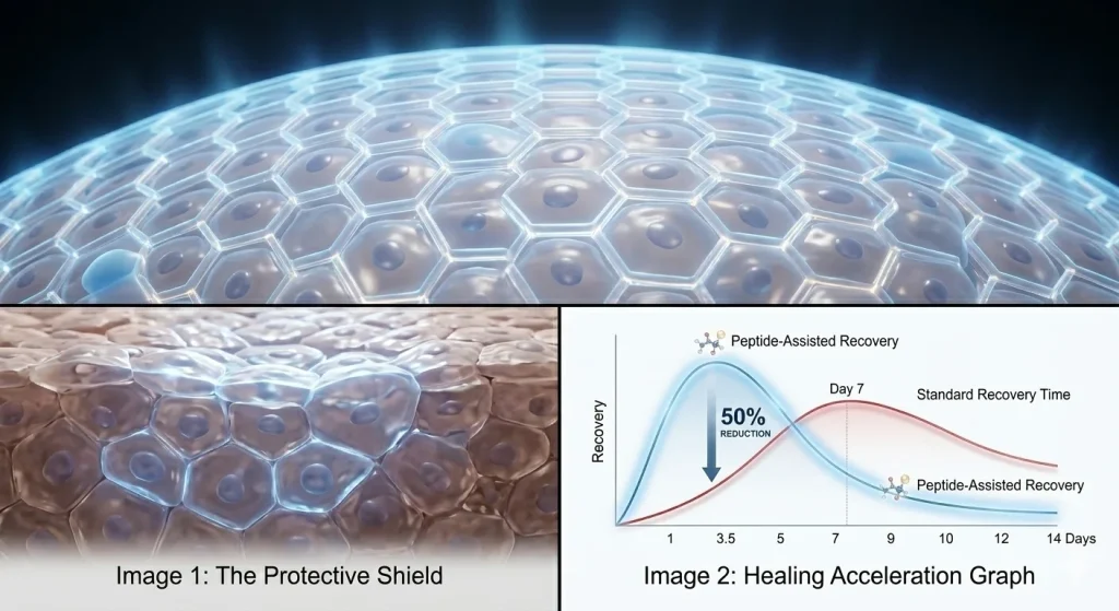 Post-Procedure Repair: Clinical-Grade Barrier Recovery 2 Clinical-Grade Barrier Recovery: Accelerating the healing process by 50% while forming a proactive biological shield to fortify the skin's natural defense system.