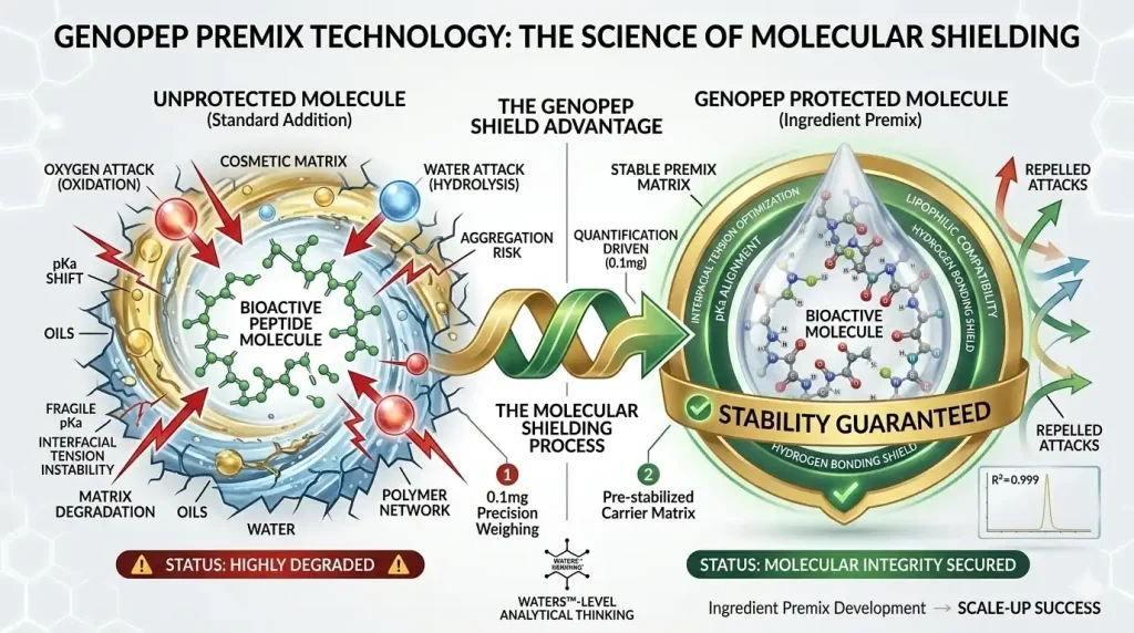Engineering Molecular Harmony: Advanced Ingredient Premix and Complex Development 2 GENOPEP PREMIX TECHNOLOGY: THE SCIENCE OF MOLECULAR SHIELDING