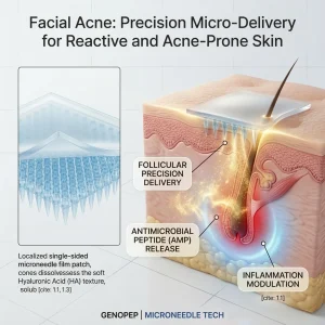 Explore GENOPEP’s advanced acne solutions. Combining soluble microneedle tech with bioactive peptides to target follicles, reduce inflammation, and repair scars. Restore your skin barrier with clinic-level homecare for a clear, resilient complexion.