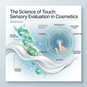 Master the science of skinfeel. Explore GENOPEP’s advanced Sensory Evaluation services, combining Quantitative Descriptive Analysis (QDA) and rheological profiling to optimize cosmetic performance.