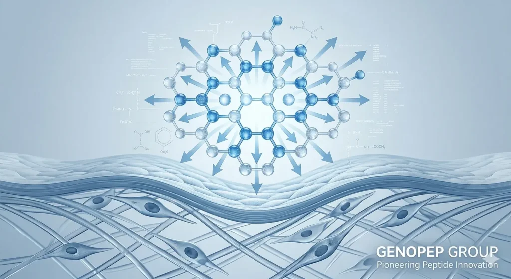 The Rise of Multi-Peptide Complexes in Premium Skincare: Why Synergistic Matrices are Redefining the Market 1 GENOPEP Group advanced multi-peptide complex molecular matrix pioneering premium anti-aging skincare innovation.