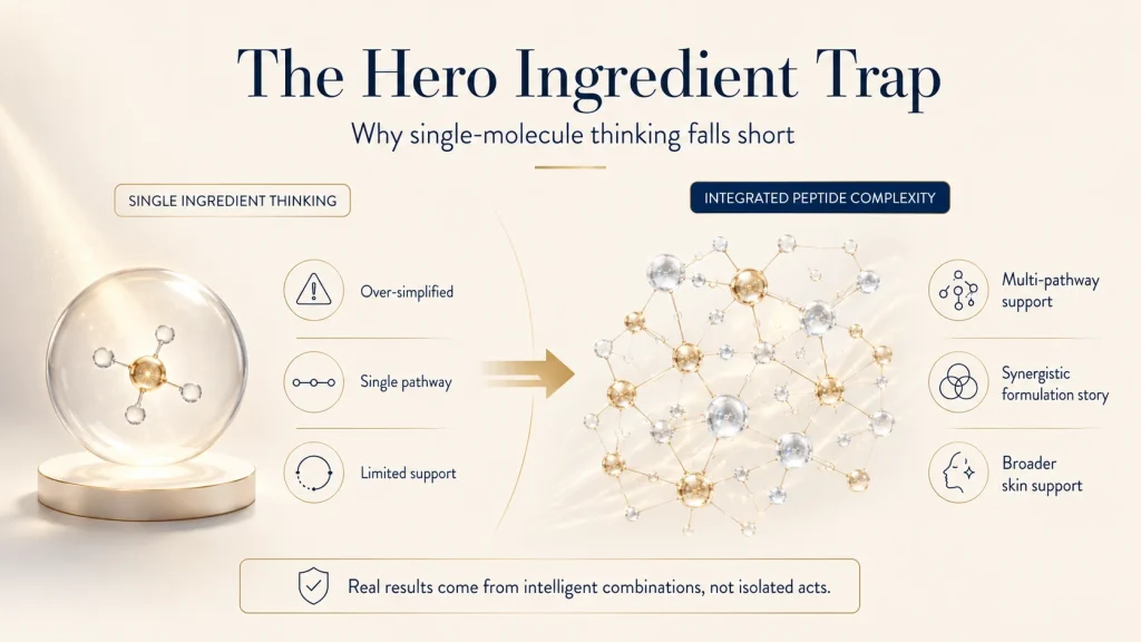 The Myth of the Single Molecule: Why Multi-Peptide Complexes Are Replacing Hero Ingredient Marketing 1