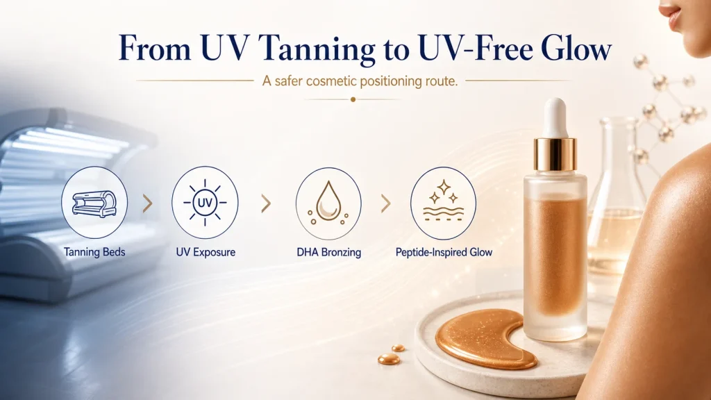 UV-Free Tanning: How DHA and Cosmetic Peptide Concepts Can Support Safer Glow Positioning 1